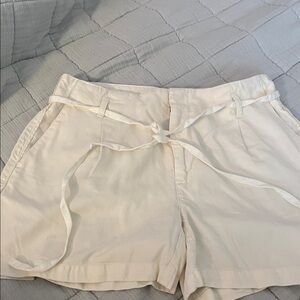 J. Crew Cream Tie-Waist Bermuda Shorts